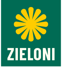 Logo z zielonym tłem